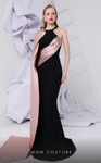 MNM Couture E0072 Crepe One Shoulder Halter Neckline Gown