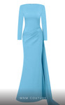 MNM Couture E0073 Crepe Long Sleeves Halter Neckline Dress