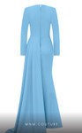 MNM Couture E0073 Crepe Long Sleeves Halter Neckline Dress