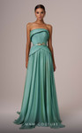 MNM Couture E0082 Chiffon Strapless Pleating A-Line Dress