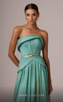MNM Couture E0082 Chiffon Strapless Pleating A-Line Dress