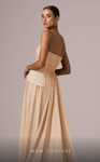 MNM Couture E0082 Chiffon Strapless Pleating A-Line Dress
