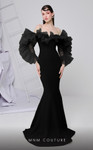 MNM Couture F02850 Crepe Chiffon Sheer Long Sleeves Dress