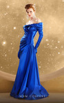 MNM Couture F02851 Straight Off Shoulder Long Sleeves Dress