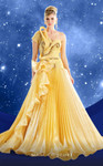 MNM Couture F02856 Organza Ruffles One Shoulder Long Dress