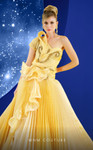 MNM Couture F02856 Organza Ruffles One Shoulder Long Dress