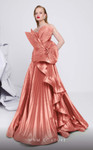 MNM Couture F02867 Taffeta Long Organza Strapless Dress