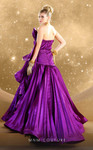 MNM Couture F02867 Taffeta Long Organza Strapless Dress
