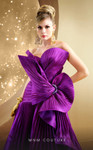 MNM Couture F02867 Taffeta Long Organza Strapless Dress