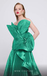 MNM Couture F02867 Taffeta Long Organza Strapless Dress