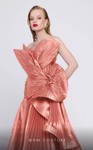MNM Couture F02867 Taffeta Long Organza Strapless Dress