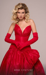 MNM Couture F02872A Taffeta V-Neck Off the Shoulder Dress