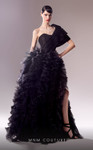 MNM Couture G1600 Tulle Ruffles One Shoulder Fitted Dress