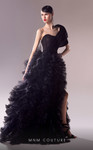 MNM Couture G1600 Tulle Ruffles One Shoulder Fitted Dress