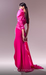 MNM Couture G1601 Satin Crepe One-Shoulder Fitted Long Dress