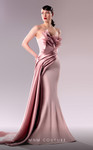 MNM Couture G1611 Crepe Satin Asymmetrical Neck Long Dress