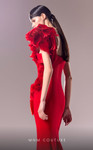 MNM Couture G1612 Crepe Ruffles One Shoulder Fitted Dress