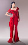 MNM Couture G1624 Crepe Organza Off the Shoulder Long Dress