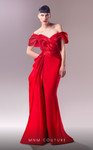MNM Couture G1624 Crepe Organza Off the Shoulder Long Dress