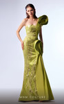 MNM Couture G1712 Taffeta Teardrop One-shoulder Fitted Dress