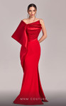 MNM Couture G1803 Crepe Satin One Shoulder Pleating Dress