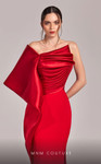 MNM Couture G1803 Crepe Satin One Shoulder Pleating Dress