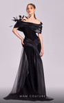 MNM Couture G1806 Crepe Satin Organza Off-shoulder Dress