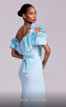 MNM Couture G1807 Crepe Off Shoulder Pleating Long Dress