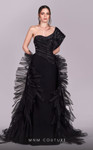 MNM Couture G1812 Crepe Ruffles One Shoulder Pleating Dress