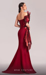MNM Couture G1832 Crepe Metallic Asymmetric Cap Sleeve Dress