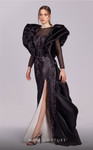 MNM Couture G1835 Ruffled High Neck Sheer Mesh Sleeves Dress