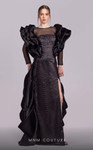 MNM Couture G1835 Ruffled High Neck Sheer Mesh Sleeves Dress