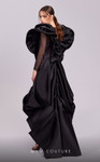 MNM Couture G1835 Ruffled High Neck Sheer Mesh Sleeves Dress