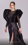 MNM Couture G1835 Ruffled High Neck Sheer Mesh Sleeves Dress