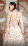 MNM Couture K4149 Embroidery High Neck Long Sleeve Dress
