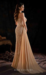 MNM Couture K4206 Chiffon Beaded Strapless Fitted Long Dress