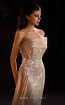 MNM Couture K4206 Chiffon Beaded Strapless Fitted Long Dress