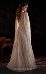 MNM Couture K4223 Mesh Embroidered Cape Sleeves Long Dress