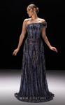 MNM Couture K4240 Beaded Embroidery One Shoulder Long Dress