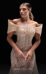 MNM Couture K4246 Mesh Embroidery Beaded Off Shoulder Dress