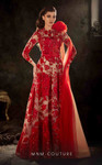 MNM Couture K4256 Sequin Floral Embroidery Long Sleeve Dress