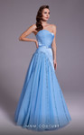 MNM Couture N0536 Satin Organza Sweetheart Neck Long Dress