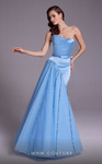 MNM Couture N0536 Satin Organza Sweetheart Neck Long Dress