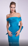 MNM Couture N0589 Satin Taffeta Off Shoulder Strapless Dress