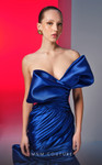 MNM Couture N0611 Satin Organza Strapless Pleating Dress