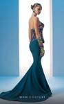 MNM Couture N0616 Crepe Embroidered Strapless Fitted Dress