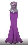 MNM Couture N0616 Crepe Embroidered Strapless Fitted Dress