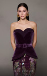 MNM Couture N0620 Velvet Sequins Embroidery Fitted Dress