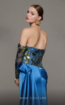 MNM Couture N0621 Satin Floral Strapless Side Skirt Dress