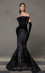 MNM Couture N0631 Dramatic Velvet Strapless Fitted Dress